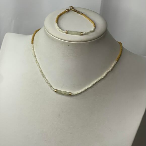 Plunder set bracelet and necklace signed costume jewelry natural neutral boho - Picture 8 of 12